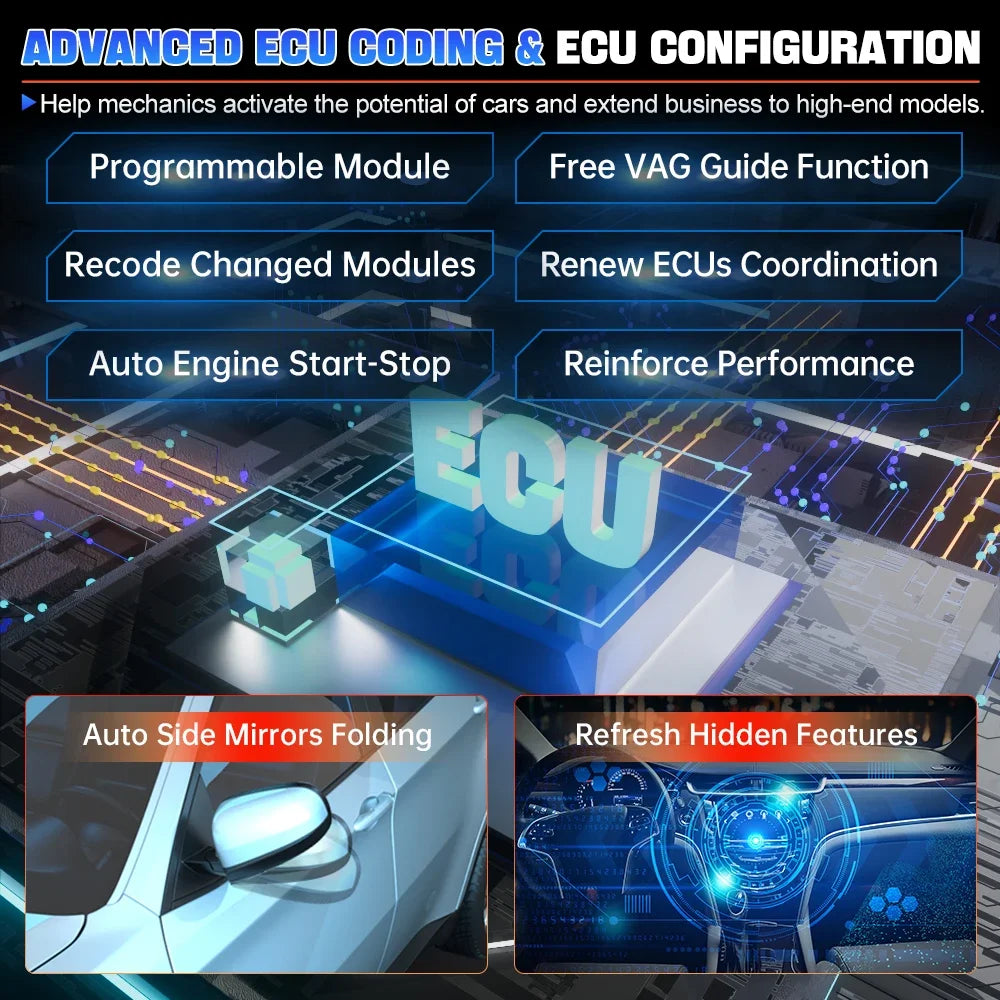 XTOOL D8S All System Car Diagnostic Tools ECU Coding Active Test Key Programmer 38 Service Topology Mapping With CAN FD DOIP