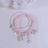 Sanrio Anime Summer Clear Jade Osmanthus Dog Bracelet Lovely Sweet Girl Student Crystal Bead Chain Animation Derivatives Gift