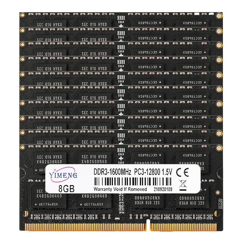 (Pack of 10) ddr3 8GB 4GB PC3 1066 1333 1600 1866 MHZ Laptop Memory PC 12800 10600 2G 4G 8G Notebook memoria ram ddr3