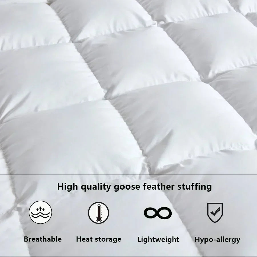 KDJEIKZ Winter Cotton Goose Down Quilt Five-Star Hotel Duvet Super Soft Fluffy Queen King Full Size Four Seasons Duvets Blanket