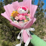 Kawaii Hello Kitty Cat Plush Dolls Rose Soap Flowers Bouquet Christmas Valentine's Day Birthday Graduation Gifts