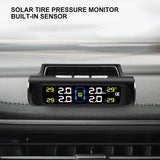 Solar Car TPMS Tire Pressure Alarm Digital Colorful Display 4 External Sensors Waterproof Tire Presssure Monitoring System