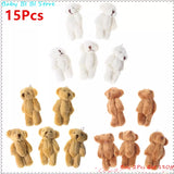(Pack of 15) /10/ Kawaii Small Bears Plush Soft Toys Pearl Velvet Dolls Gifts Mini Teddy Bear for Key Ring Girl Gift Women Favorite