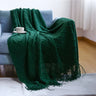 Boho Woven Throw Blanket with Tassels Jacquard Textured Boho Summer Cozy Farmhouse Throw Blankets Manta Para Sofá Yellow Khaki