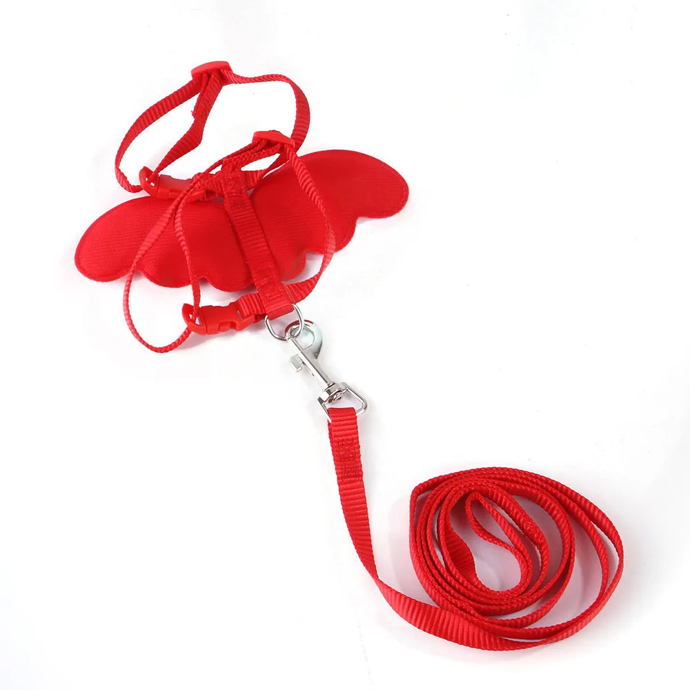 Hamster Rabbit Angel Wings Harness Leash Collar Chest Strap Traction Rope for Bunny Ferret Rat Cat Duck Lead Pet Supplies Items