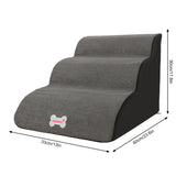 Dog Stairs 3-Step Durable Sponge Pet Ladder for High Couch and Bed Detachable Dog Ramps with Removable Cover Non Slip Corduroy