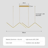 Modern LED Pendant Light Nodic Gold Hanging Chandelier For Tubular Restaurant Kitchen Office Coffee Indoor Decorative Lamps