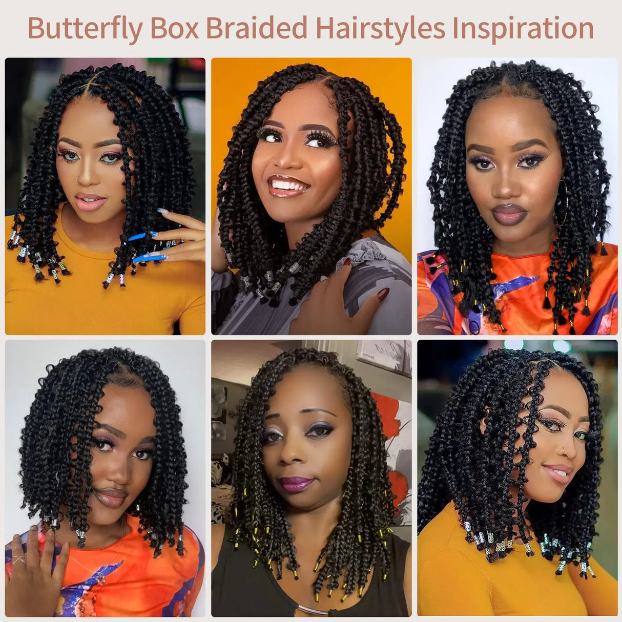 Kalyss- 14" Short Knotless Box Braided Wigs for Women Butterfly Bob Full Double Lace Braid Wigs with Baby Hair Front Cornrow