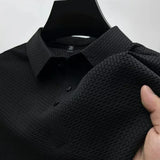 '-VIP Link2 , Upto 5XL Summer New Men's Lop-up Hollow Short-sleeved Polo Shirt Ice Silk