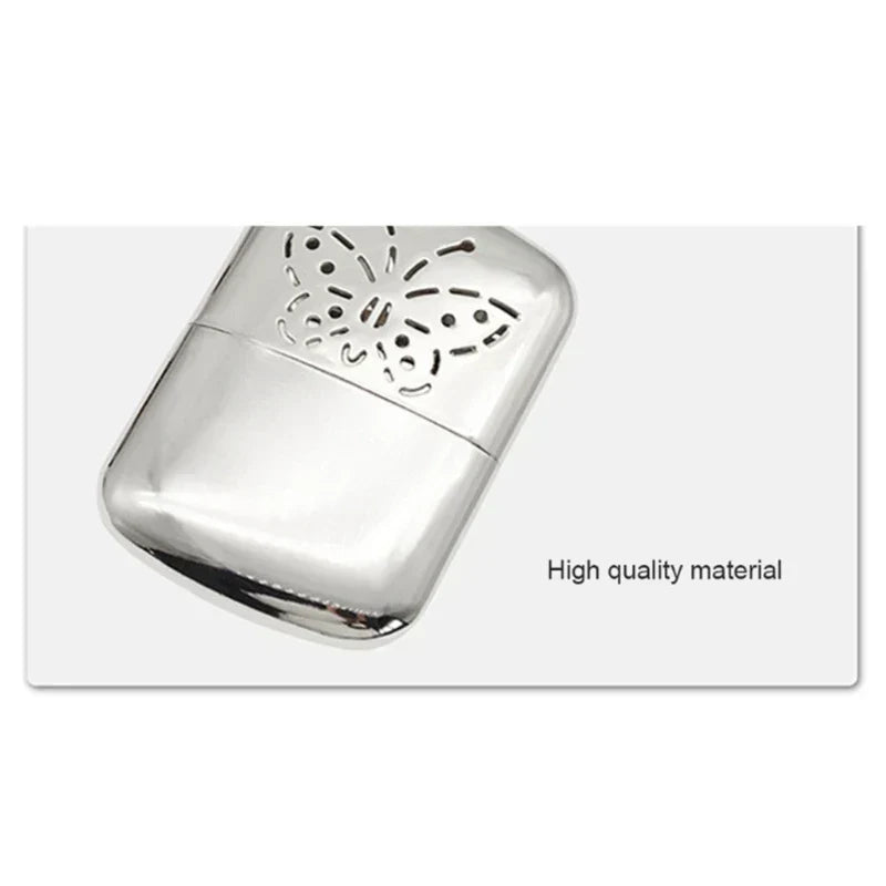 (Pack of 2) Zinc Alloy Pocket Hand Warmer Outdoor Small Handy Warmer Heater Handy Ultralight Heater for Hiking Fishing Portable
