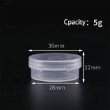 (Pack of 100) 5g Plastic Nail Glitter Jar Mini Cream Pot Fli-top Transparent Paint Can Sample Container Portable Accessory Storage Box