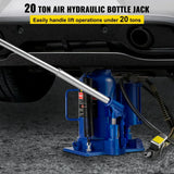 VEVOR 20 Ton 4Ft Air Hydraulic Bottle Car Jack Tool for Lifting Farm Vehicles Heavy-Duty Machinery Industrial Equipment Repair