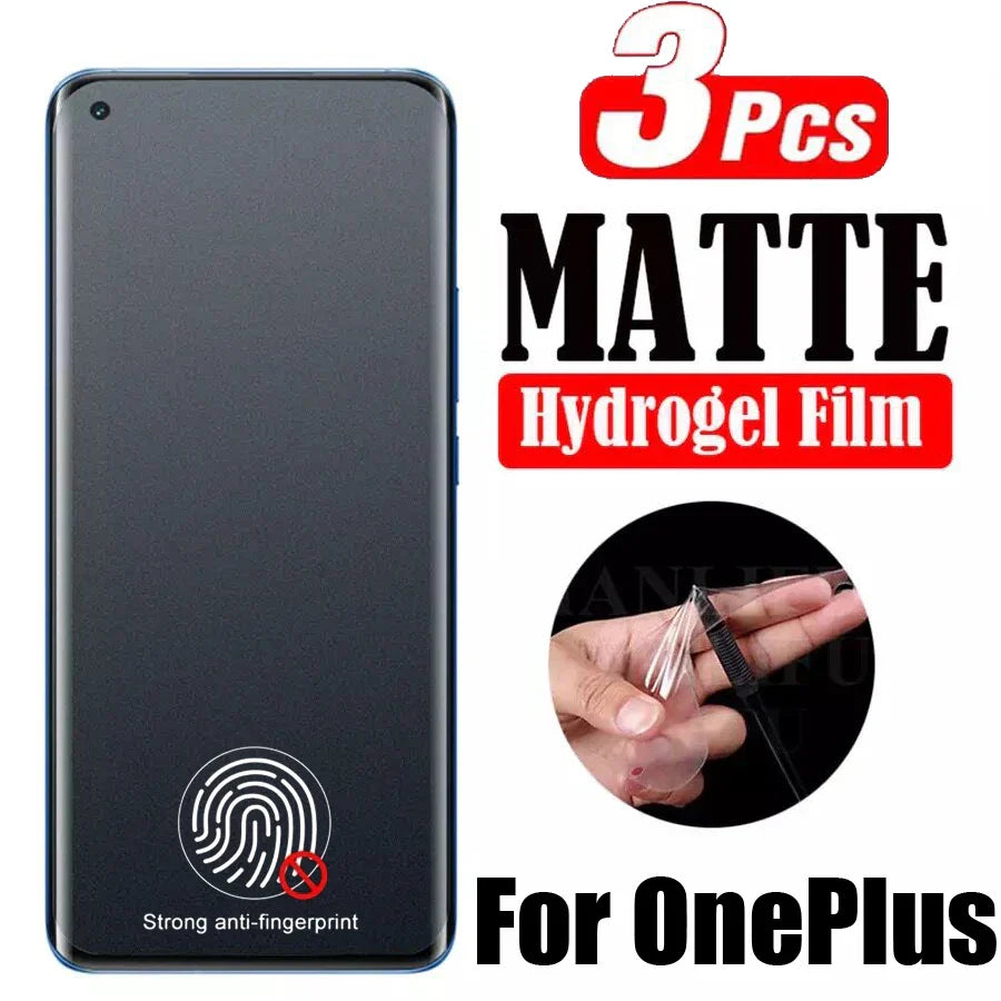 (Pack of 3) Matte Hydrogel Film for OnePlus 12 11 10 9 8 7T Pro 9R 9RT 8T 10T Screen Protector for Nord 3 2T N10 N30 CE 2 3 Lite ACE 2