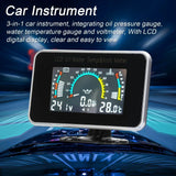 3-in-1 Car LCD Meter Digital Oil Pressure Voltage Water Temperature Gauge Universal Instrument 9-36V for Car Truck SUV RV