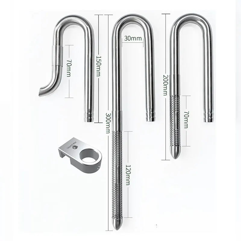 Mini Fish Tank Inlet Outlet Filter Aquarium Pipe Fishbowl Stainless Steel Shrimp Accessories Water Filtration Supplies Equipment