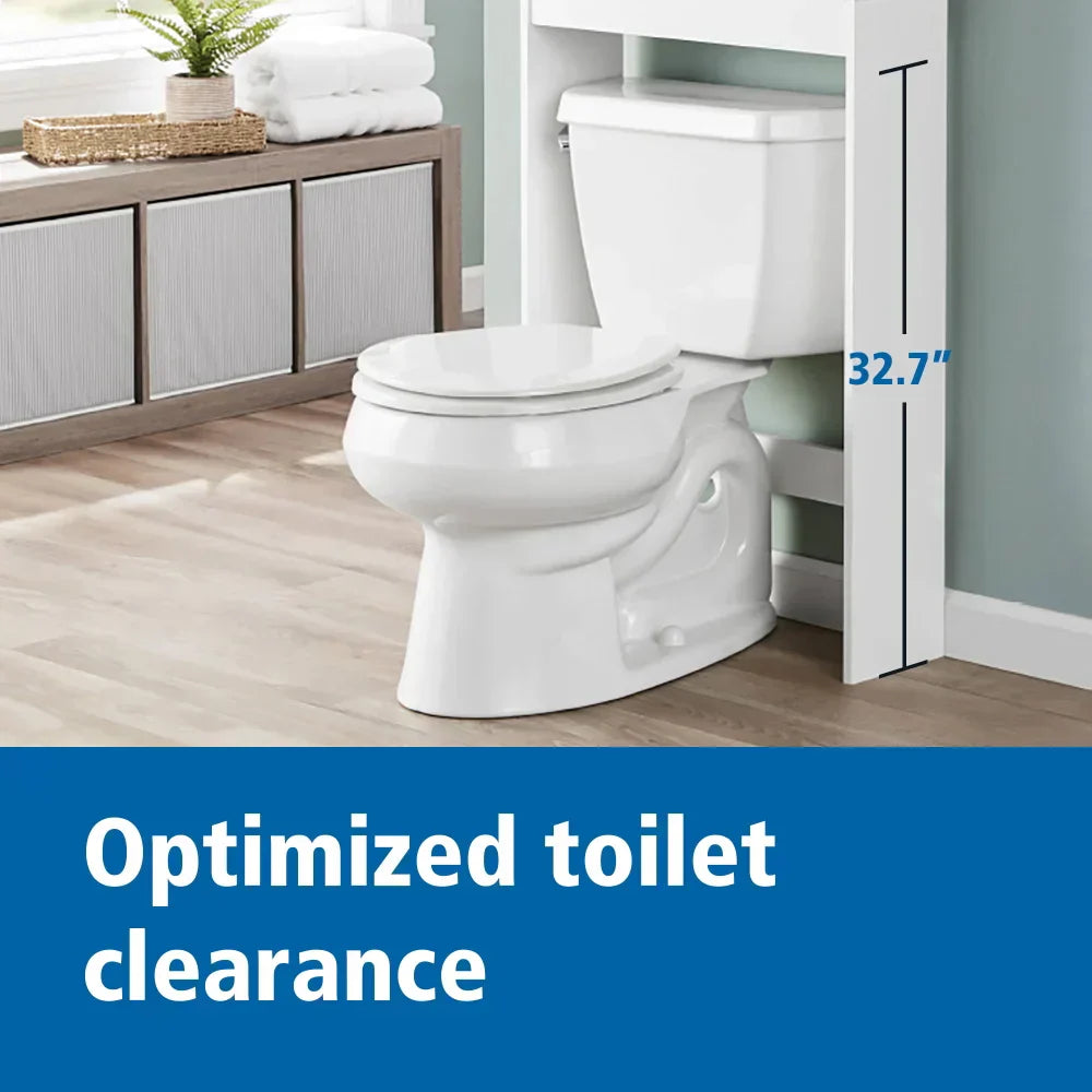White 23 in. W Bathroom Space Saver Cabinet with 3 Fixed Shelves, Mainstays over the Toilet Storage bathroom cabinet