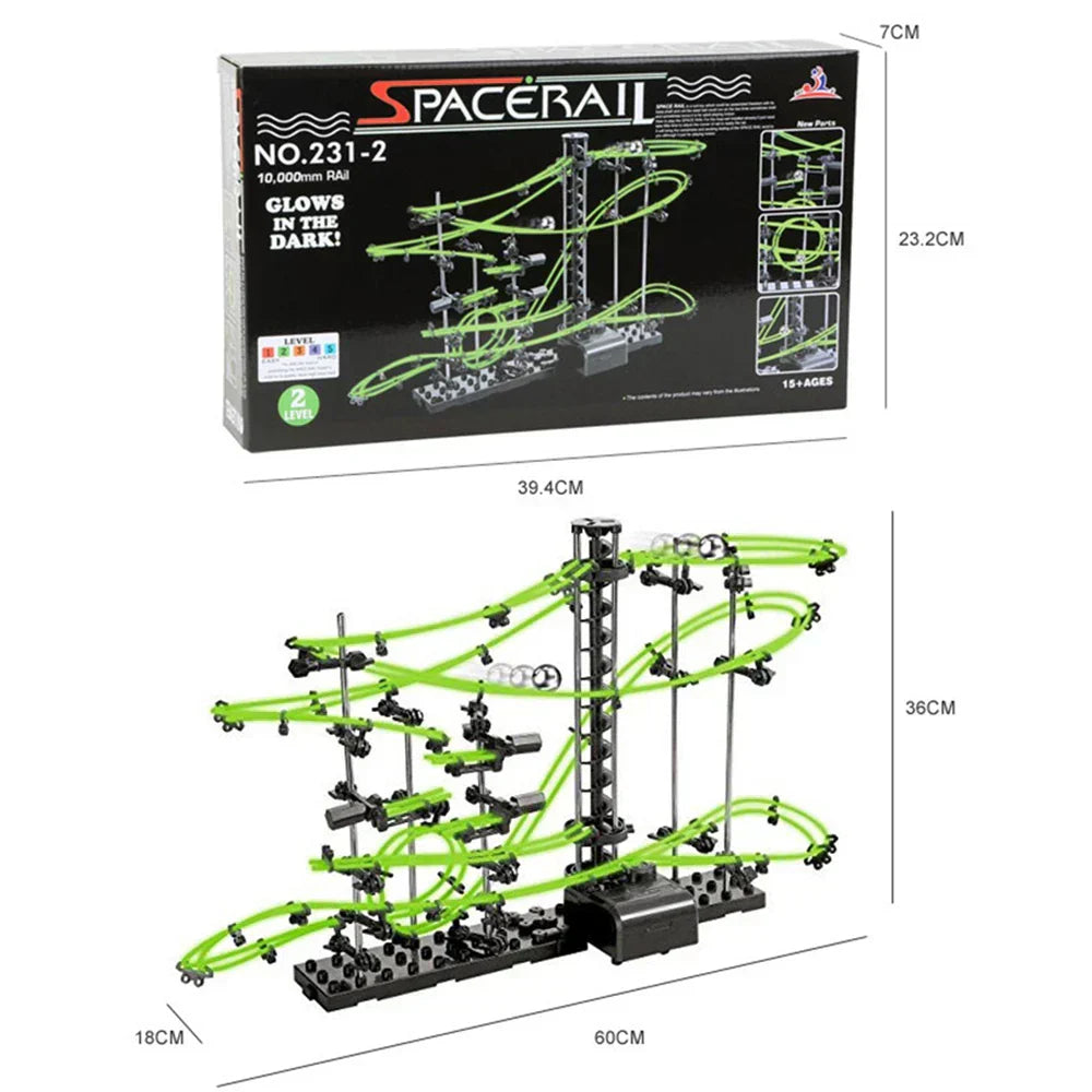 (Pack of 193) Electric Intelligence Marble Race Run Ball DIY Building Mini Roller Coaster Rail Track Ball Educational Toy Child's Gift