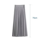 Japanese Student Girls Skirt School Uniform Solid Color Suit Pleated Skirt Short/Middle/Long High School Elastic Waist Dress