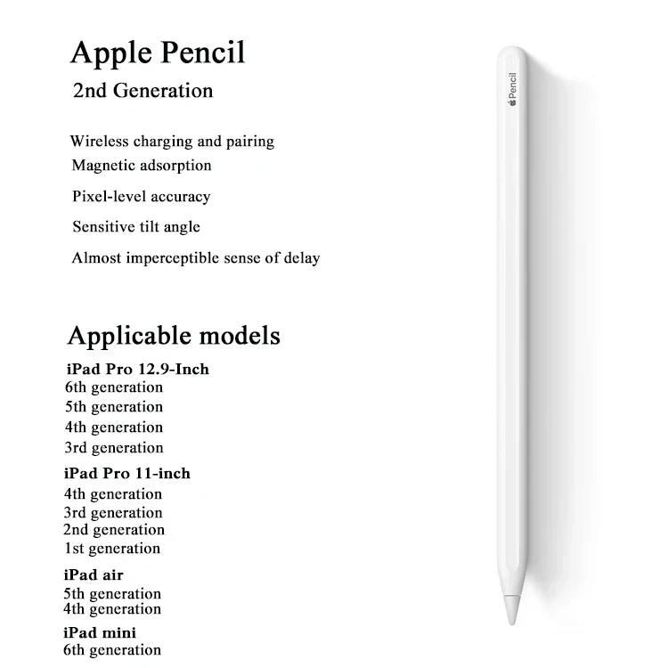 For Apple Pencil 2nd Generation Stylus Pen iOS Tablet Touch Pen With Wireless Charging for iPad Pro 1 2 3 4 5 air 4 5 mini 6