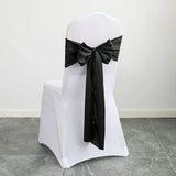 (Pack of 50) Wholesale 10/ Satin Chair Bow Sashes Wedding Chair Knot Ribbon Ties For Party Event Hotel Banquet Supplies Home Decorations
