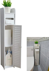 Small Bathroom Corner Floor Cabinet Toilet Vanity Cabinet Narrow Bath Sink Organizer Towel Storage Shelf for Paper Holder