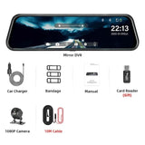 Mirror Camera for Car Touch Screen Video Recorder Rearview mirror Dash Cam Front and Rear Camera Mirror DVR Black Box