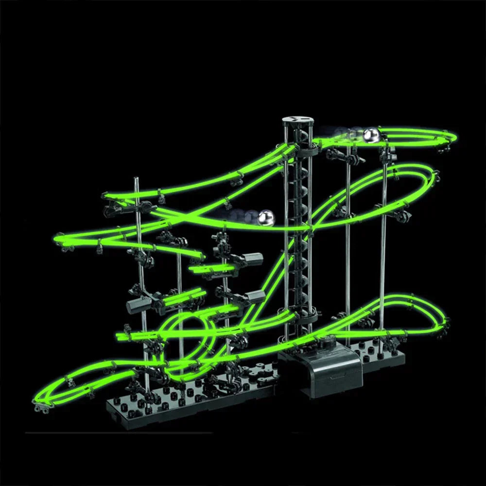 (Pack of 193) Electric Intelligence Marble Race Run Ball DIY Building Mini Roller Coaster Rail Track Ball Educational Toy Child's Gift