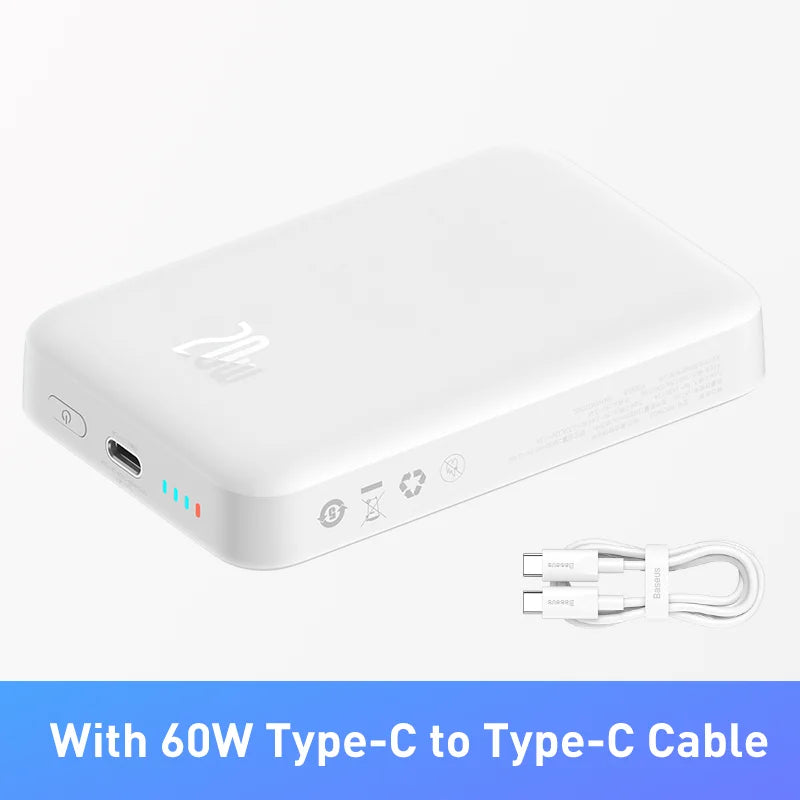 Baseus Power Bank 10000mAh 20000mAh Mini Magnetic Wireless Fast Charge Auto-wake For iPhone 15 14 13 Pro Max Magsafe Powerbank