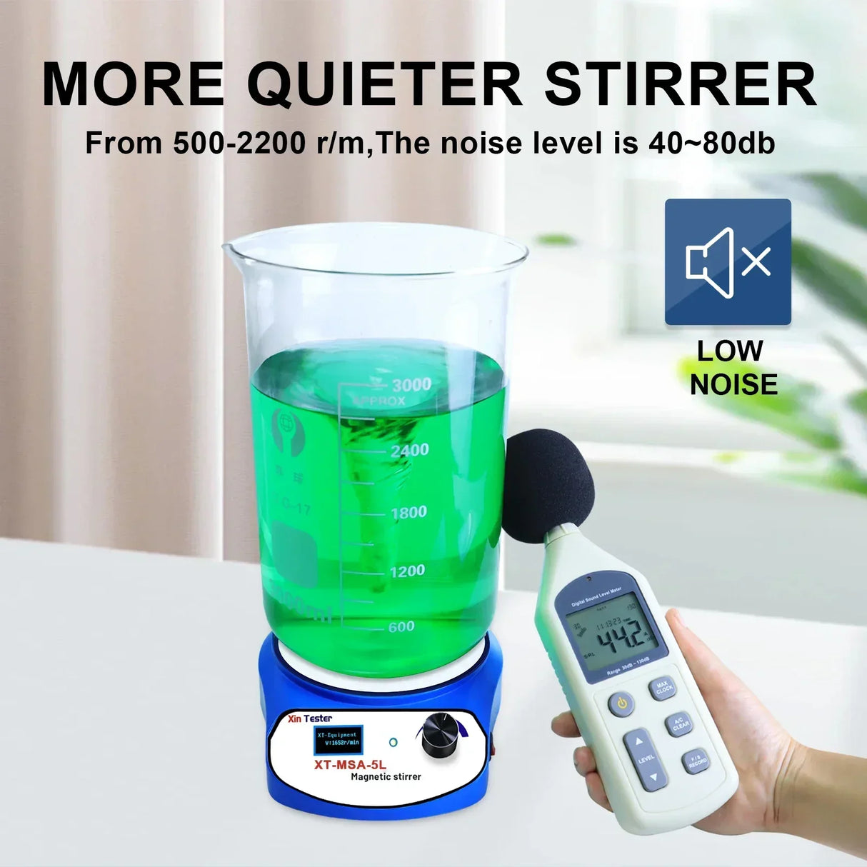 Xin Tester Magnetic Stirrer 3000ml LCD Display,Home/Lab Digital Stir Plate Mixer Magnet Spinner For Hot Sauces/Coffee + Stir Bar