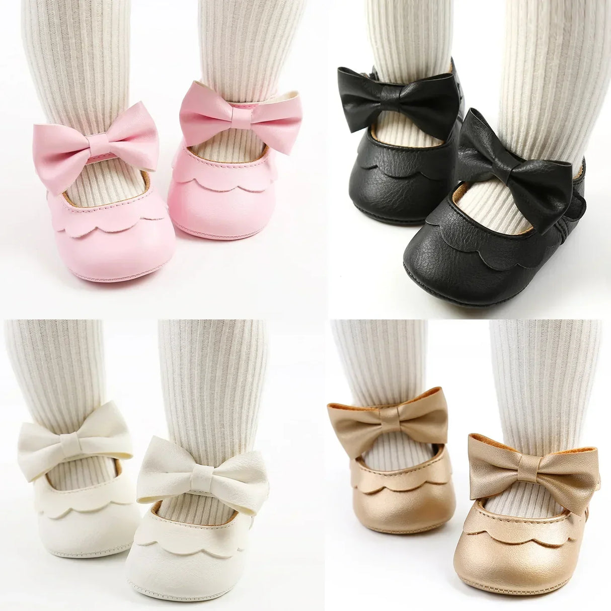 Soft Leather Lace Baby Girls Princess Shoes Newborn Moccasins Shoes Rubber Sole Prewalker Non-slip Toddlers First Walkers