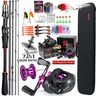 Sougayilang Casting Fishing Rod Reel Set 1.8/2.1m Carbon Fiber Casting Rod and Reel Max Drag 8kg with Line Lure for Bass Pike