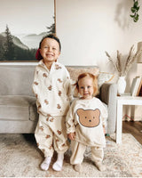 (Pack of 2) Spring Infant Baby Cartoon Clothing Sets Toddler Boys Girls Long Sleeve Sweatshirt + Pants Suit Kids Cute Bear Clothes Set