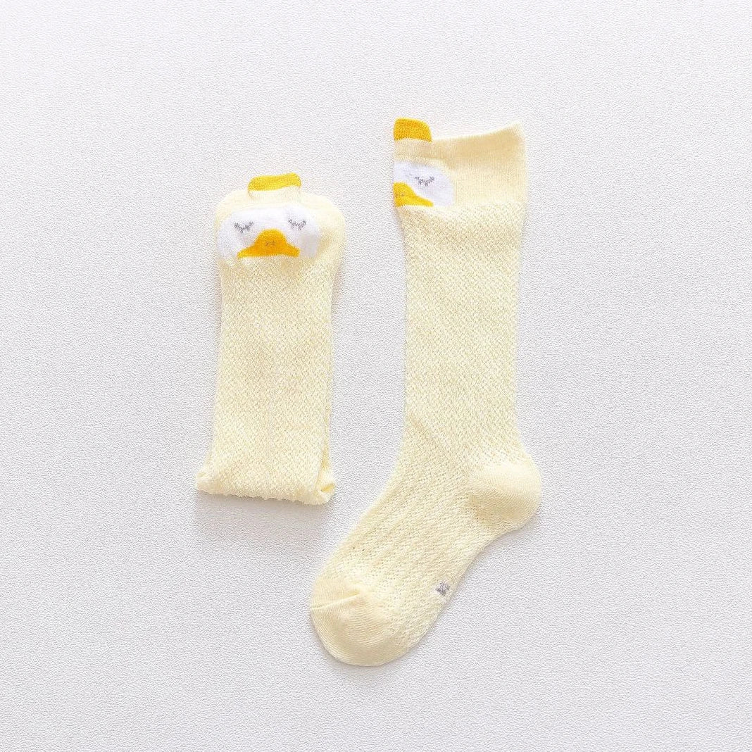 Spring Summer Children Baby Girls Leg Warmer Knee High Socks Cotton Mesh Socks Kid Clothing for Boy Unisex Toddler Cartoon Socks