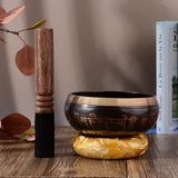 Tibetan Singing Bowl Set with 12.5cm/5inch Handmade Metal Sound Bowl & Soft Cushion & Wooden Striker