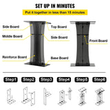 VEVOR 47" Clear Podium Stand Floor-Standing Acrylic Podium Lectern W/ Reading Surface & Storage Shelf for Church Office School