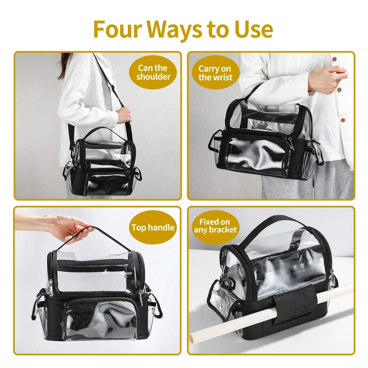 Women's Bags Salon Makeup Tool Backpack Hairdressing Storage Transparent Waterproof Travel Bag Barber Accessories