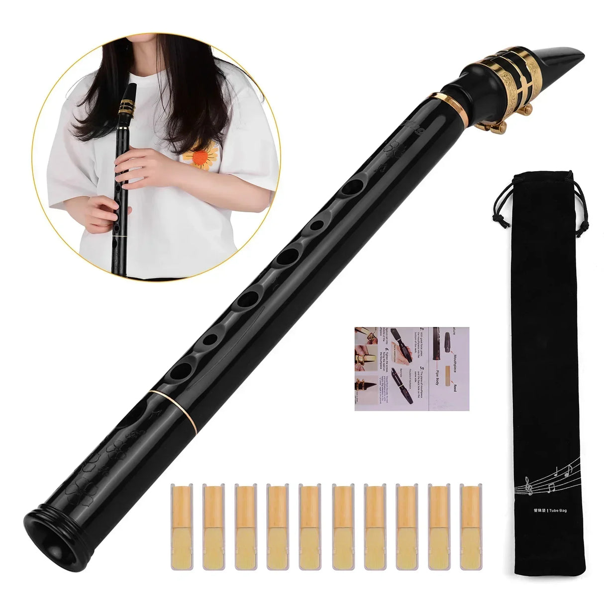 Ammoon Eb Alto Saxophone Brass Lacquered Gold Lacquer E Flat Sax 82ZKey Type Woodwind Instrument Bb Soprano Sax with Accessories