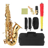 Ammoon Eb Alto Saxophone Brass Lacquered Gold Lacquer E Flat Sax 82ZKey Type Woodwind Instrument Bb Soprano Sax with Accessories