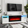 Oneinmil Fireplace TV Stand with 36" Electric Fireplace, LED Light Entertainment Center, TVs Up to 80", 70 inches, Black